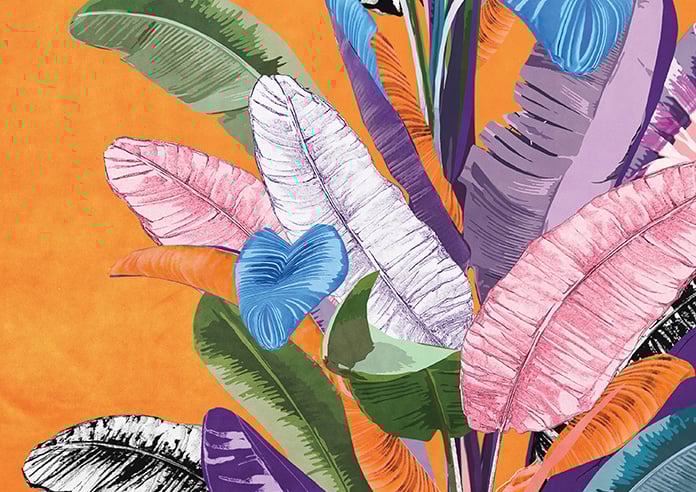 Palm Springs, Orange - Motorised Roman Blind - Image 7